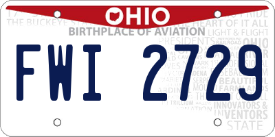 OH license plate FWI2729