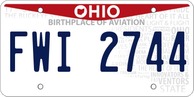 OH license plate FWI2744