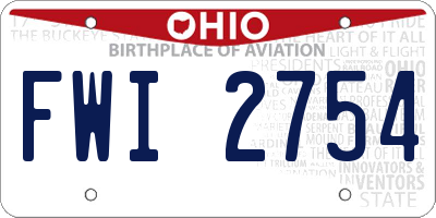 OH license plate FWI2754