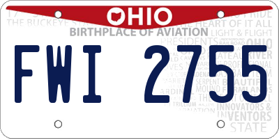 OH license plate FWI2755