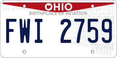 OH license plate FWI2759