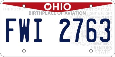 OH license plate FWI2763