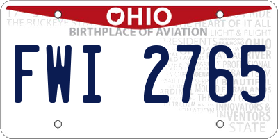 OH license plate FWI2765