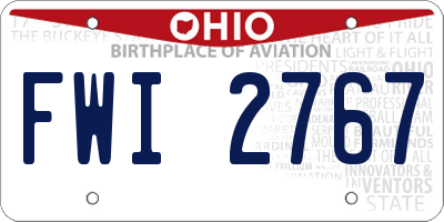 OH license plate FWI2767