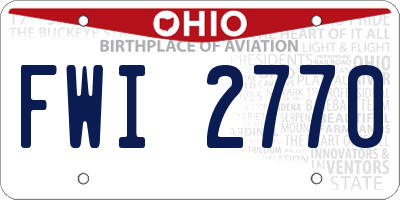 OH license plate FWI2770