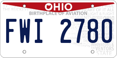 OH license plate FWI2780