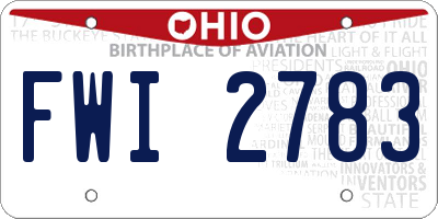 OH license plate FWI2783