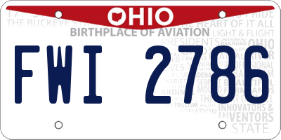 OH license plate FWI2786