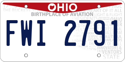 OH license plate FWI2791