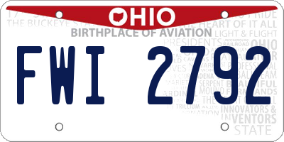 OH license plate FWI2792