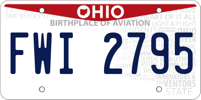OH license plate FWI2795