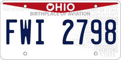 OH license plate FWI2798