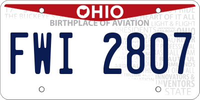 OH license plate FWI2807