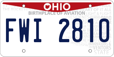 OH license plate FWI2810
