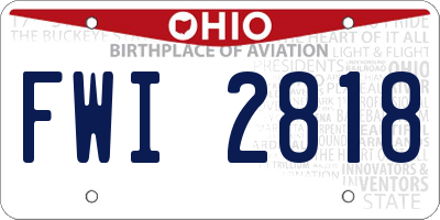 OH license plate FWI2818