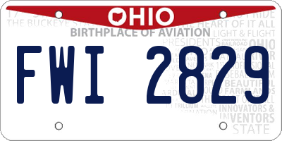 OH license plate FWI2829