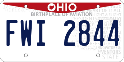 OH license plate FWI2844