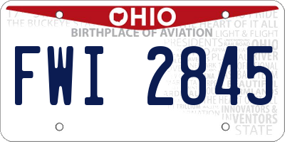 OH license plate FWI2845