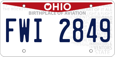 OH license plate FWI2849