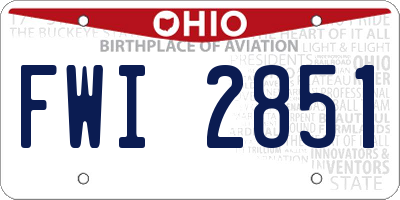 OH license plate FWI2851