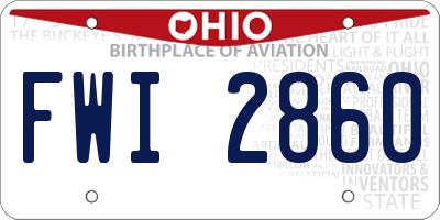 OH license plate FWI2860