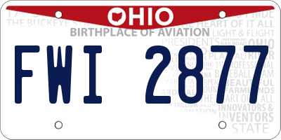 OH license plate FWI2877