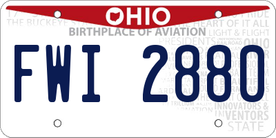 OH license plate FWI2880