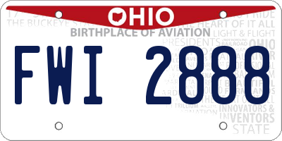 OH license plate FWI2888