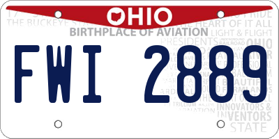 OH license plate FWI2889