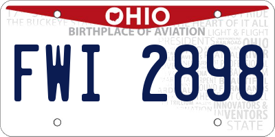 OH license plate FWI2898