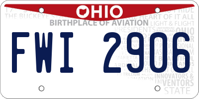 OH license plate FWI2906