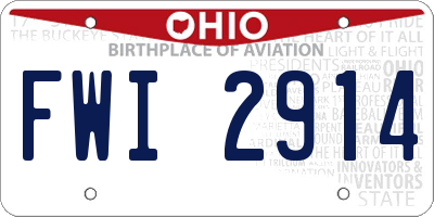 OH license plate FWI2914
