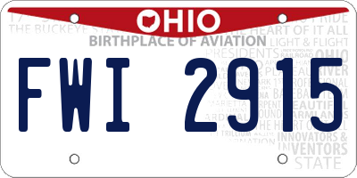 OH license plate FWI2915