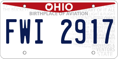 OH license plate FWI2917