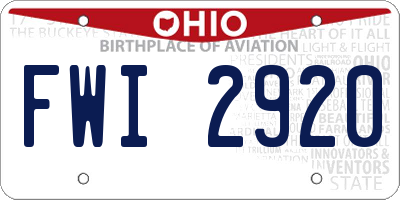 OH license plate FWI2920