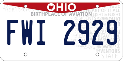 OH license plate FWI2929