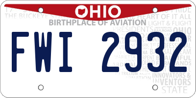 OH license plate FWI2932