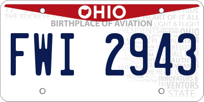 OH license plate FWI2943