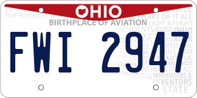 OH license plate FWI2947