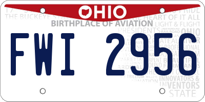 OH license plate FWI2956