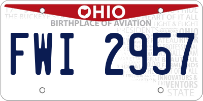 OH license plate FWI2957