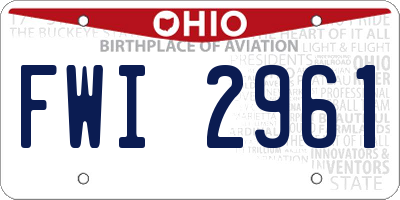 OH license plate FWI2961
