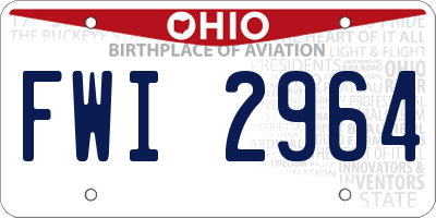 OH license plate FWI2964