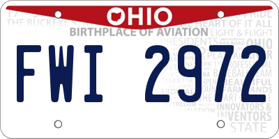OH license plate FWI2972