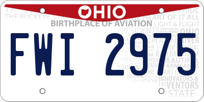 OH license plate FWI2975