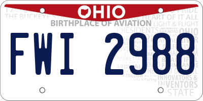 OH license plate FWI2988