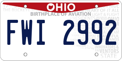 OH license plate FWI2992