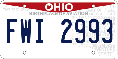 OH license plate FWI2993