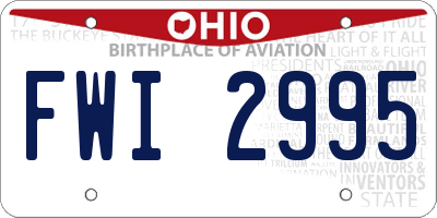 OH license plate FWI2995