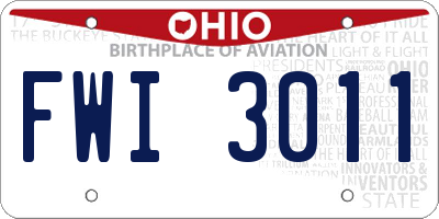 OH license plate FWI3011